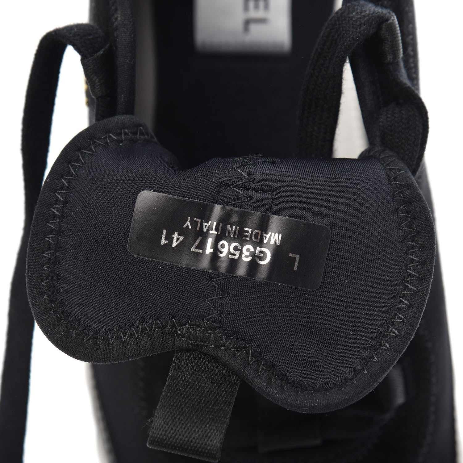 Chanel Velvet Calfskin Mixed Fibers CC Sneakers 41 Black 7 of 9