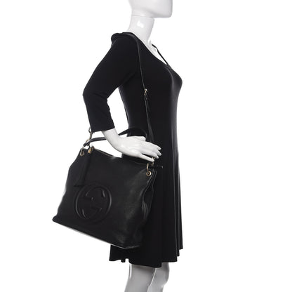 Gucci Pebbled Calfskin Large Soho Hobo Black 2 of 9