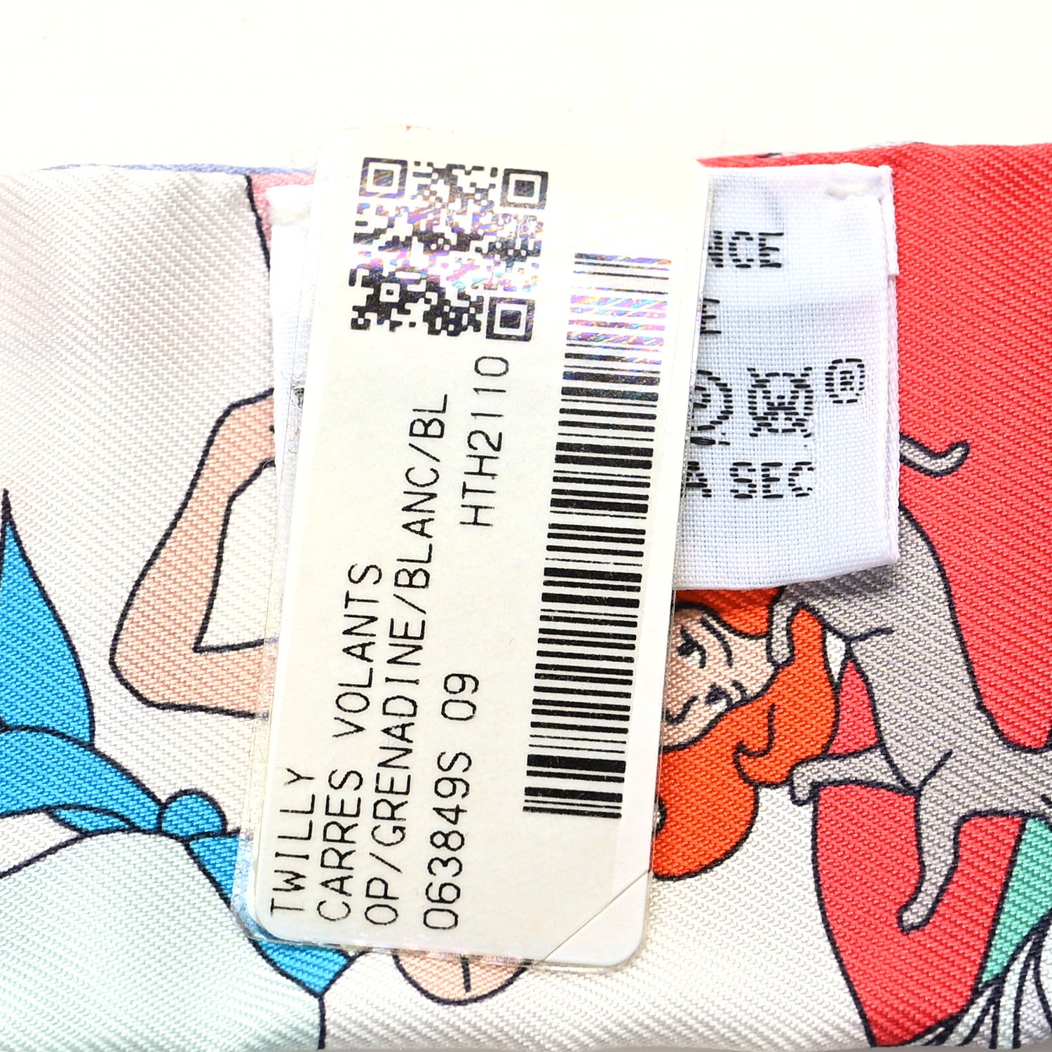 Hermes Silk Carres Volants Twilly Grenadine White Bleu 3 of 4