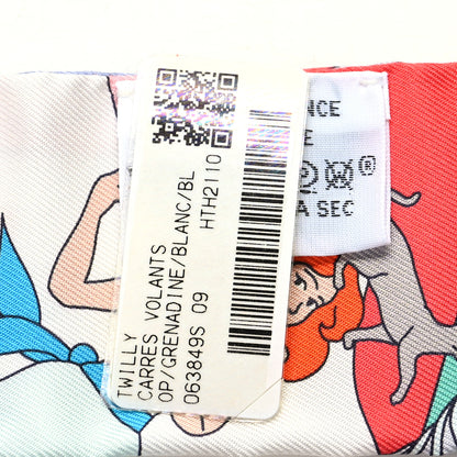 Hermes Silk Carres Volants Twilly Grenadine White Bleu 3 of 4
