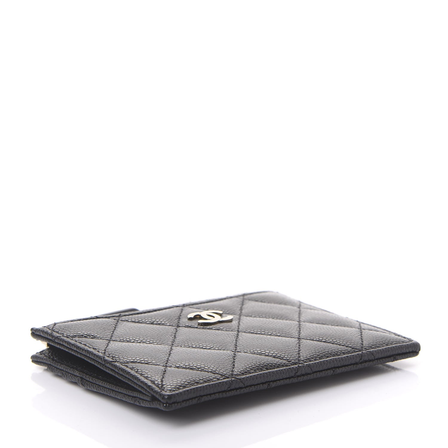Chanel Caviar Quilted CC Zip Card Holder Black 3 of 11