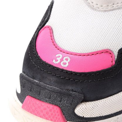 Balenciaga Fabric Mesh Womens Triple S Sneakers 38 Rose Fluo Black White 8 of 11