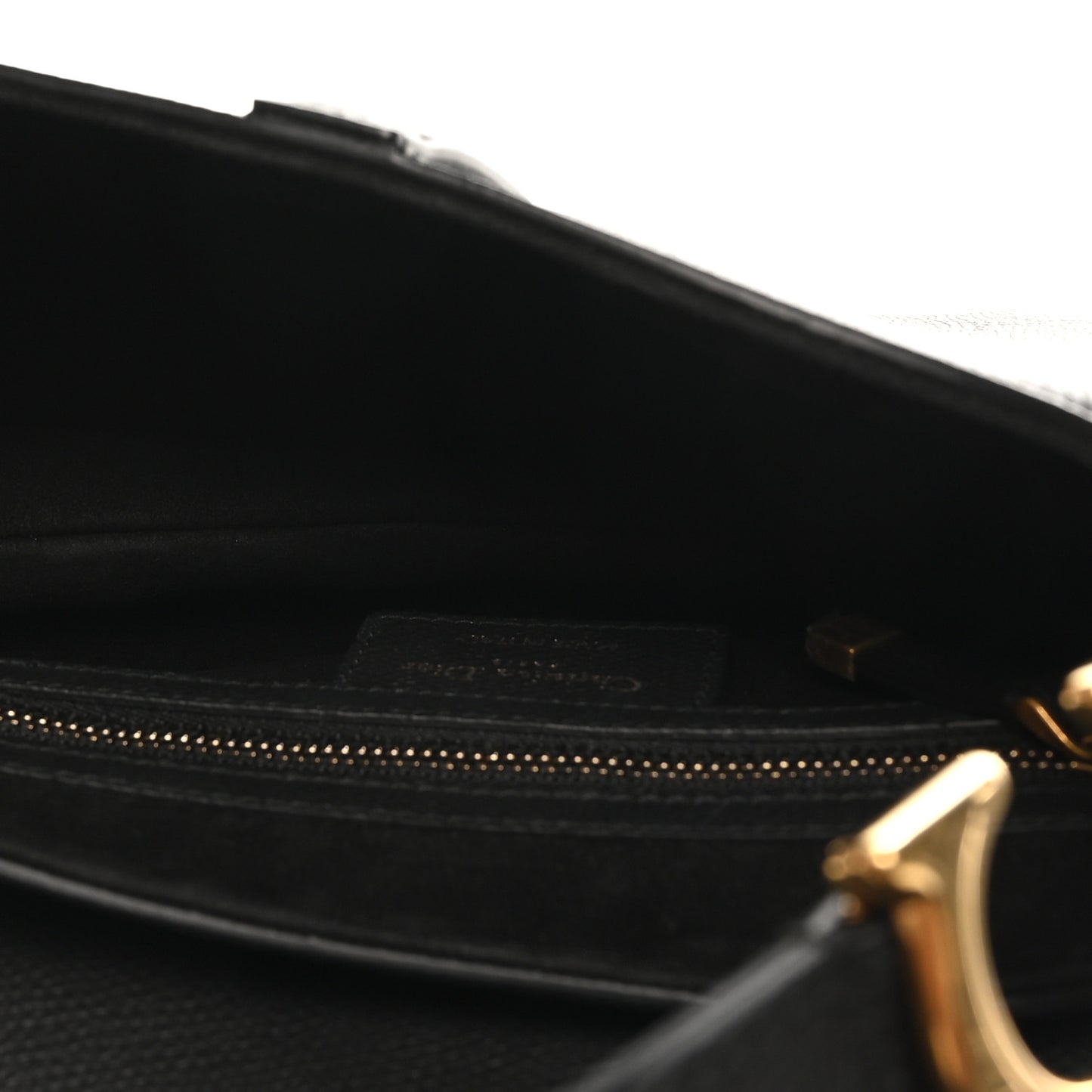 Grained Calfskin Saddle Bag Black