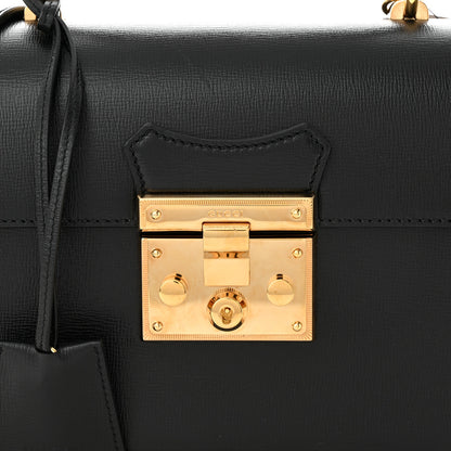 Gucci Calfskin Small Padlock Bamboo Shoulder Bag Black 8 of 10