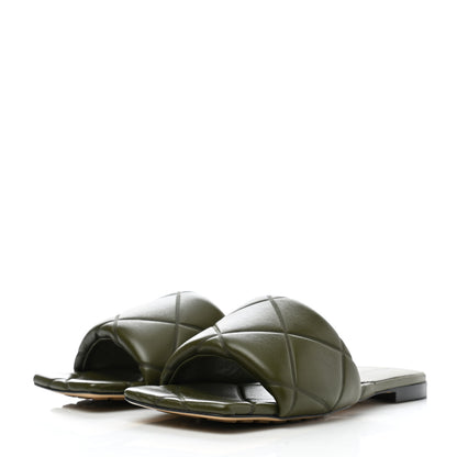 Bottega Veneta Nappa Quilted Rubber Lido Flat Sandals 39 Khaki 3 of 8