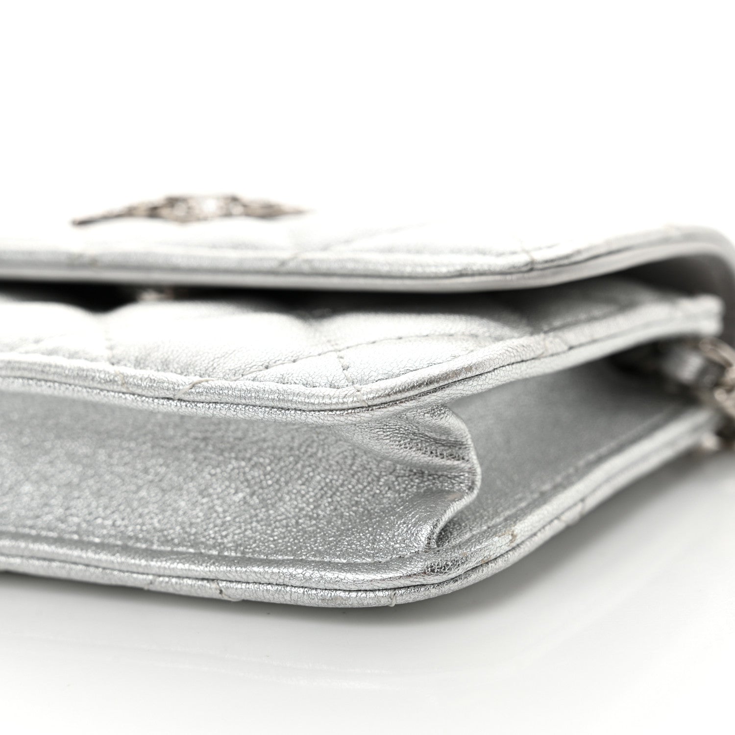 Chanel Metallic Lambskin Crystal Quilted Star Chain Belt Bag Silver 12 of 12