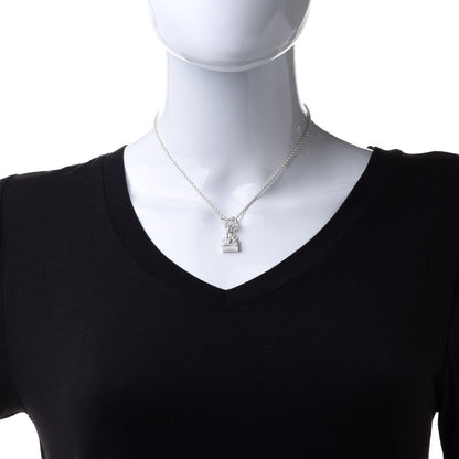 Hermes Sterling Silver Kelly Charm Pendant Necklace 2 of 5