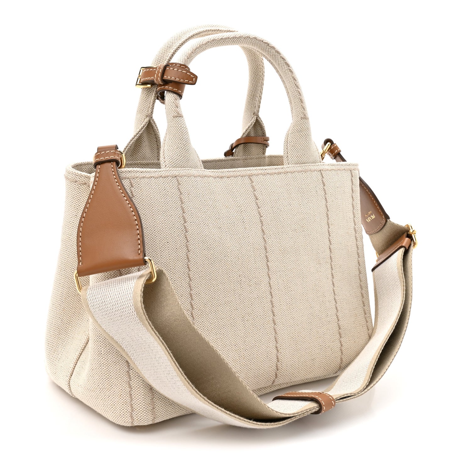 Canvas Mistolino Ricamo Small Logo Tote Naturale