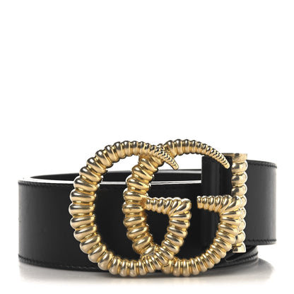 Gucci Moon Calfskin Torchon Double G 25mm Belt 80 32 Black 1 of 7