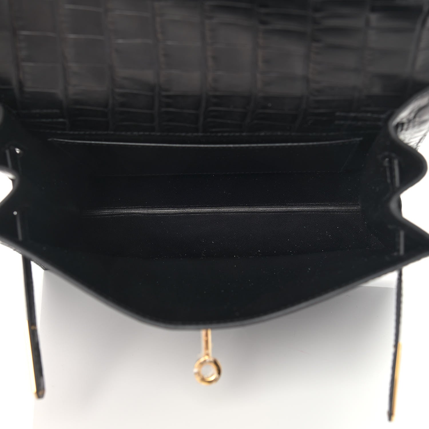 Hermes Matte Alligator Kelly Danse II Belt Bag Black 4 of 9