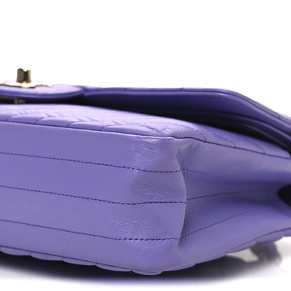 Chanel Lambskin Chevron Quilted Medium Double Flap Purple 10 of 10