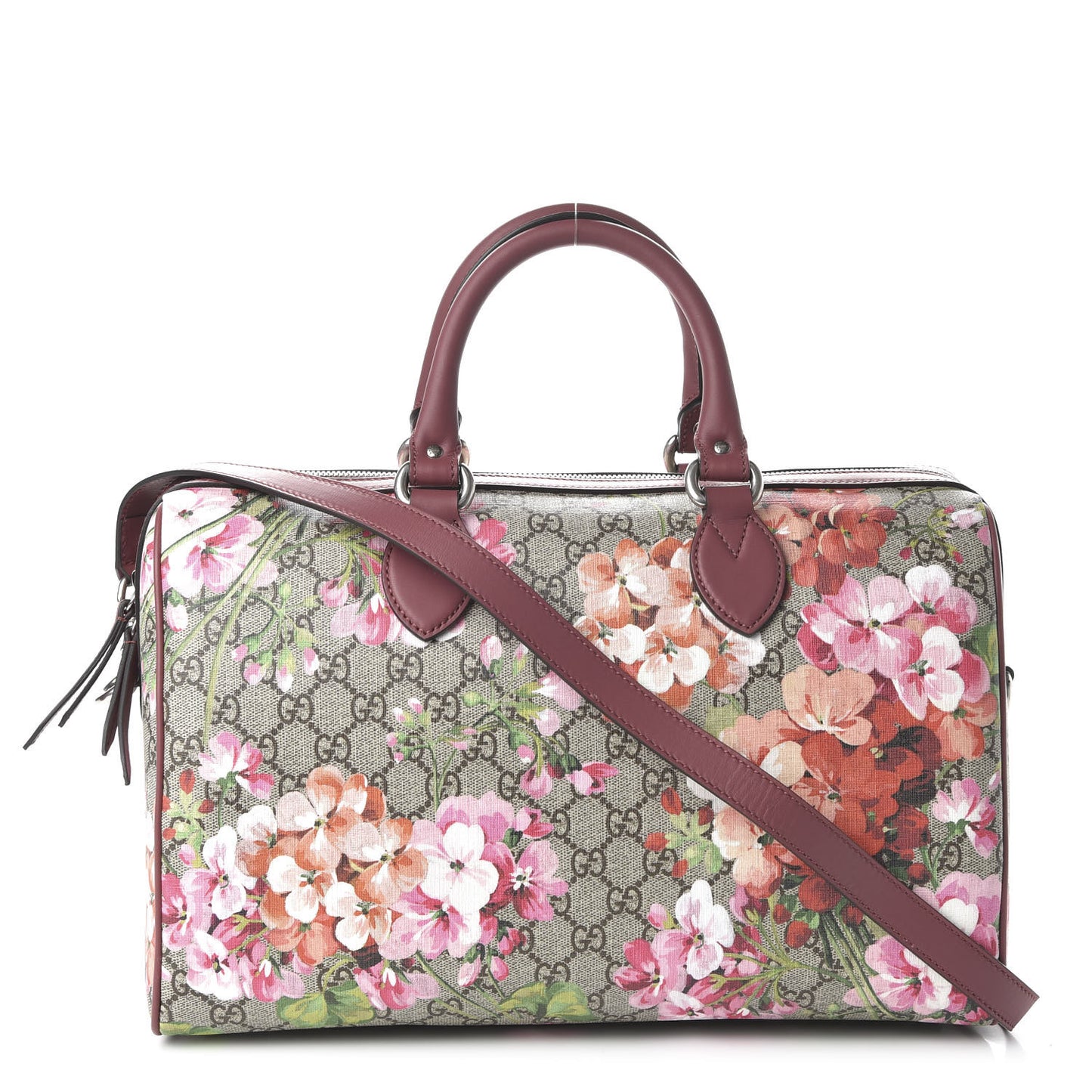 GG Supreme Monogram Blooms Medium Boston Beige Multicolor Dry Rose