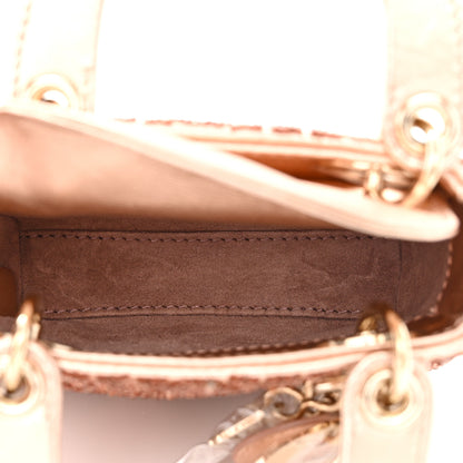 Christian Dior Lambskin Cannage Beaded Embroidery Micro Lady Dior Rose Gold 5 of 11
