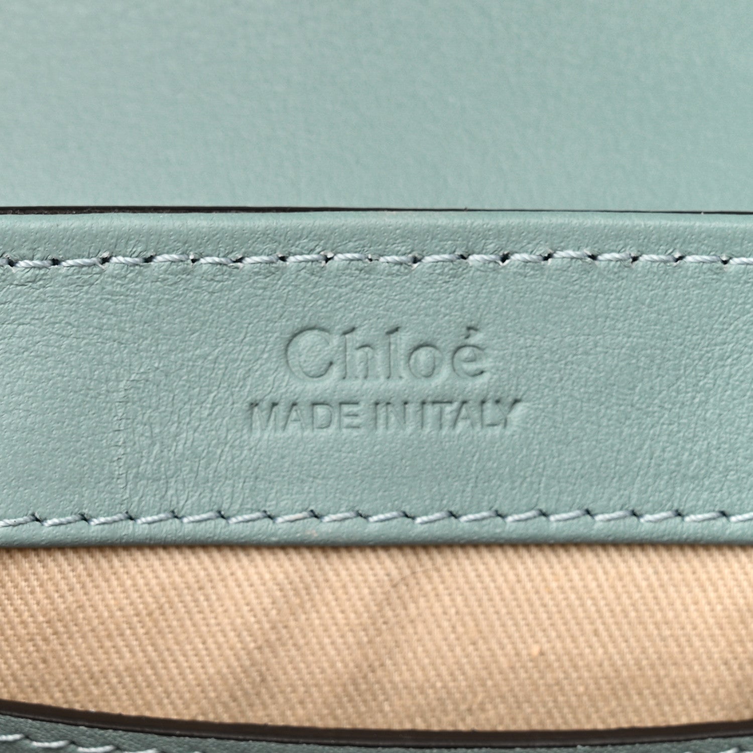 Chloe Calfskin Crocodile Embossed Mini C Double Carry Faded Blue 6 of 9