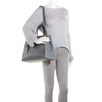 Fendi Vitello Elite Flamingo Regular 2Jours Tote Grigio Grigio Chiaro 2 of 10