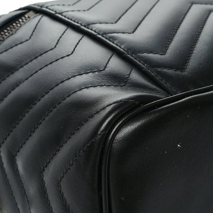 Gucci Calfskin Matelasse Large GG Marmont Vanity Cosmetic Case Black 10 of 12