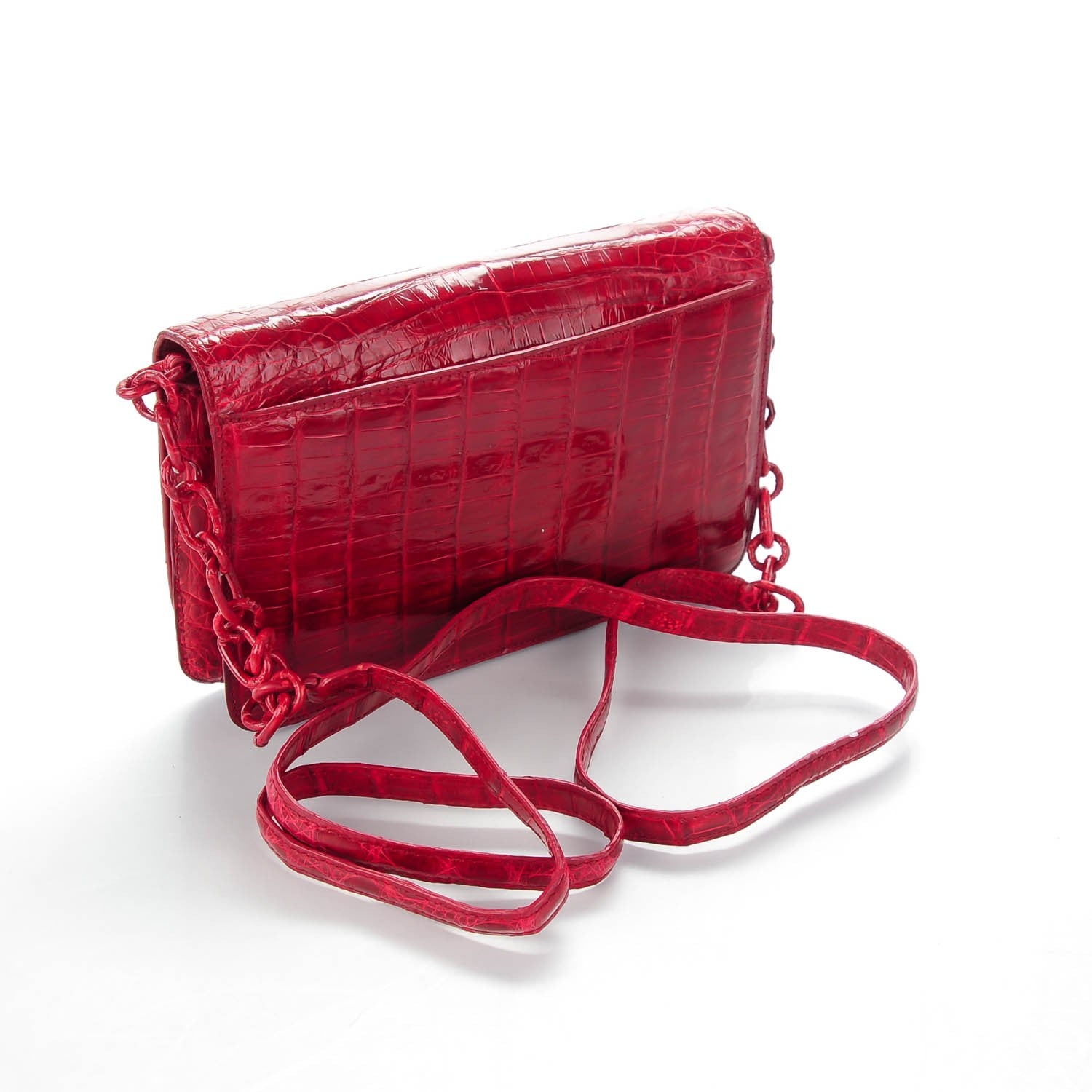 Nancy Gonzalez Crocodile Wallet On Chain Red 3 of 6