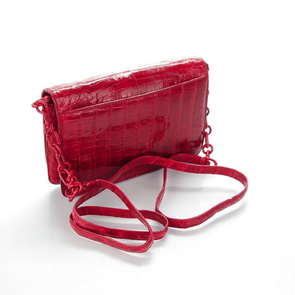Nancy Gonzalez Crocodile Wallet On Chain Red 3 of 6