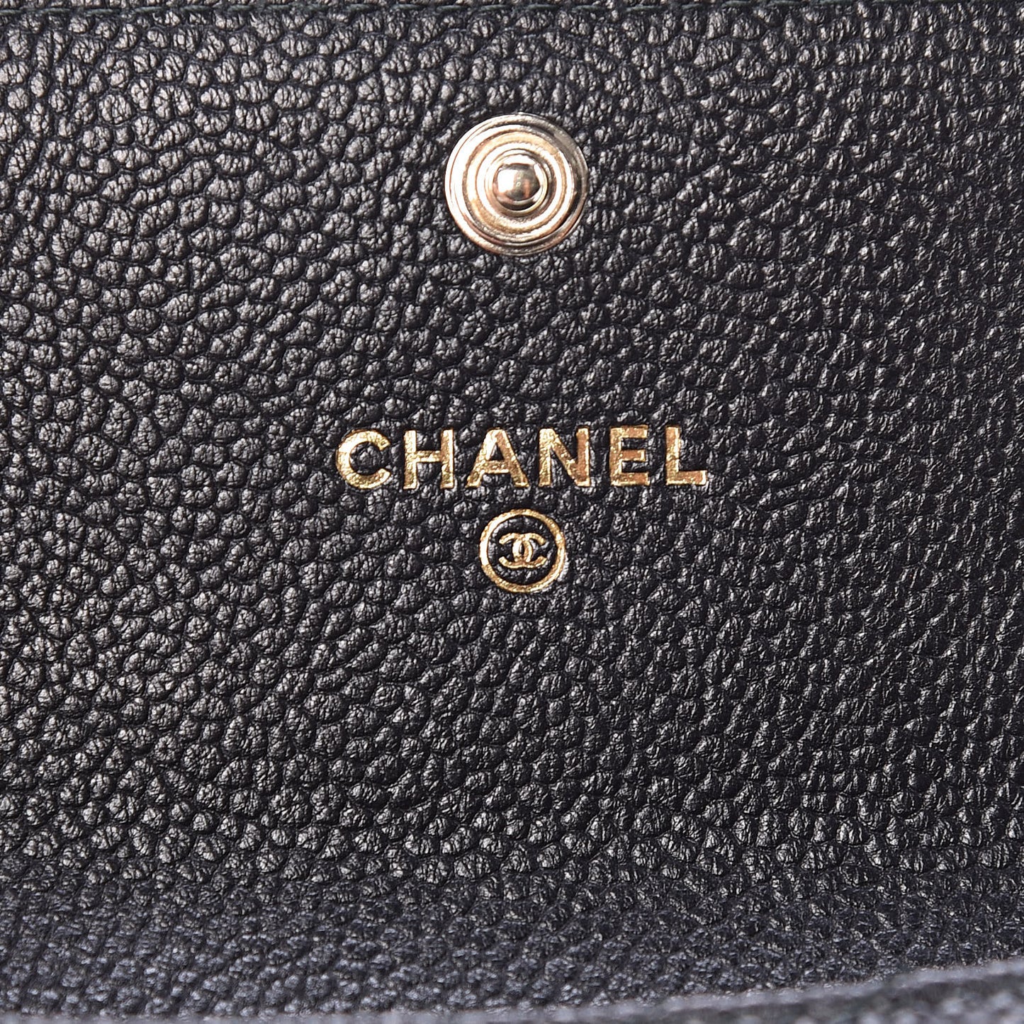 Caviar Chevron Quilted Boy Card Holder Wallet Black