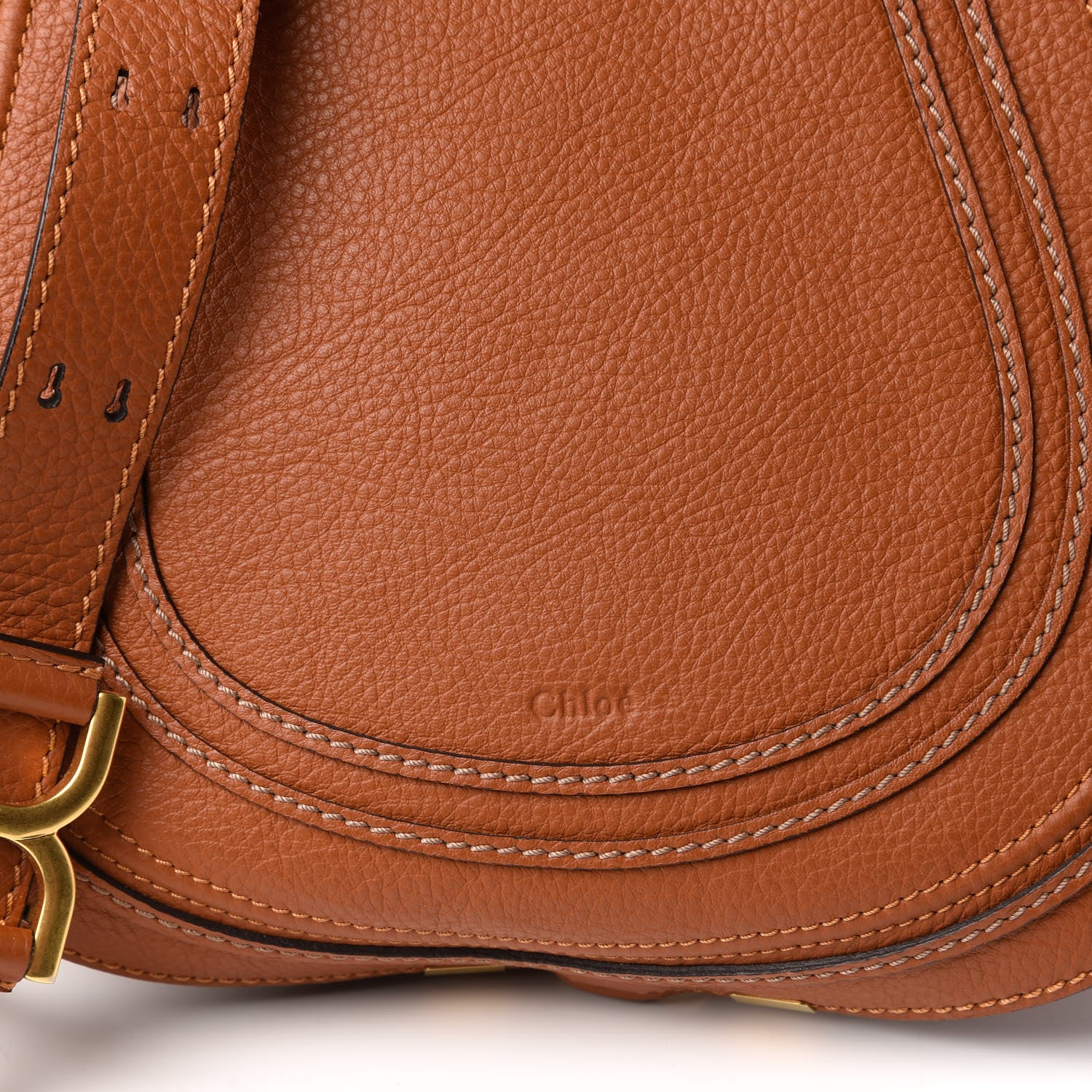 Chloe Calfskin Medium Marcie Round Crossbody Bag Tan 10 of 10
