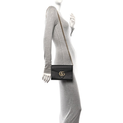 Gucci Calfskin GG Marmont Chain Wallet Bag Black 2 of 13