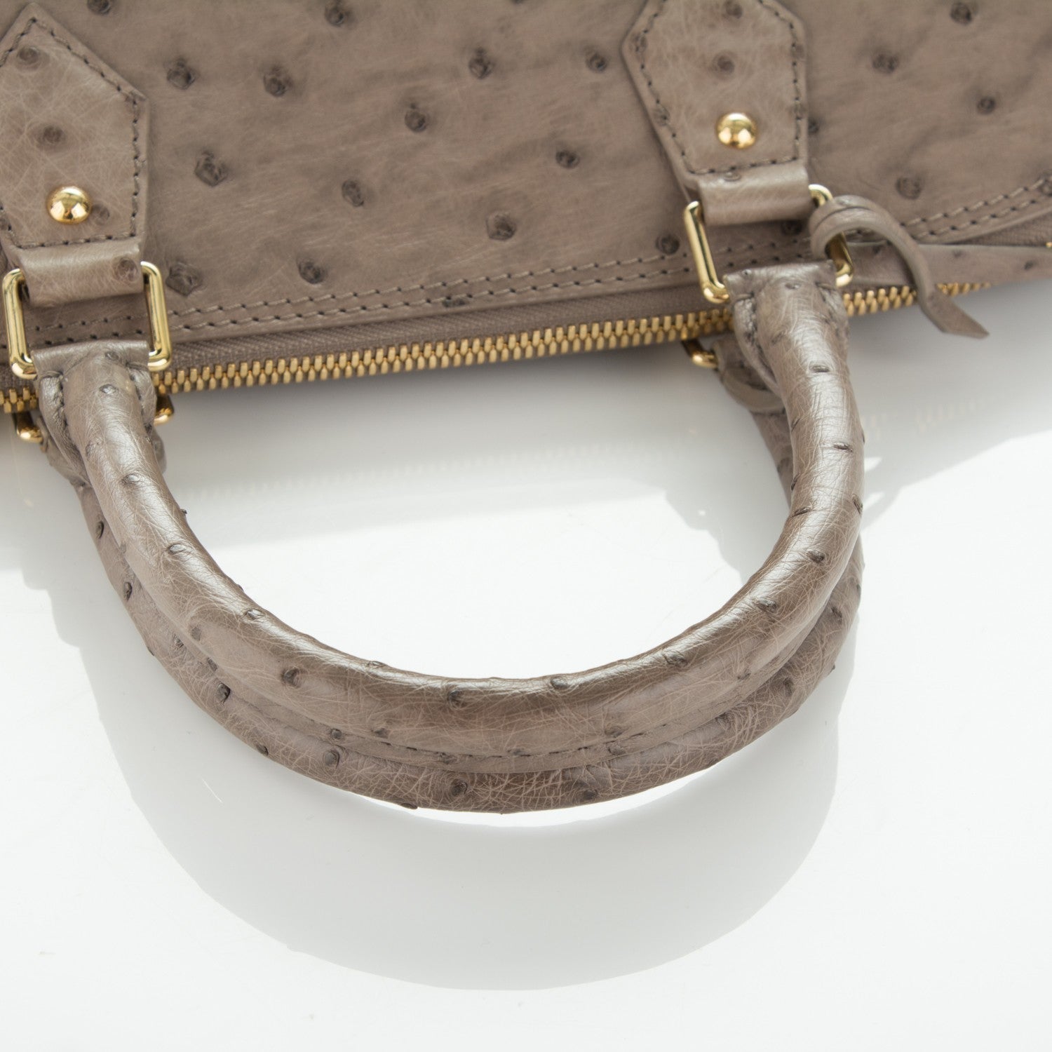 Louis Vuitton Ostrich Alma GM Gris 7 of 8