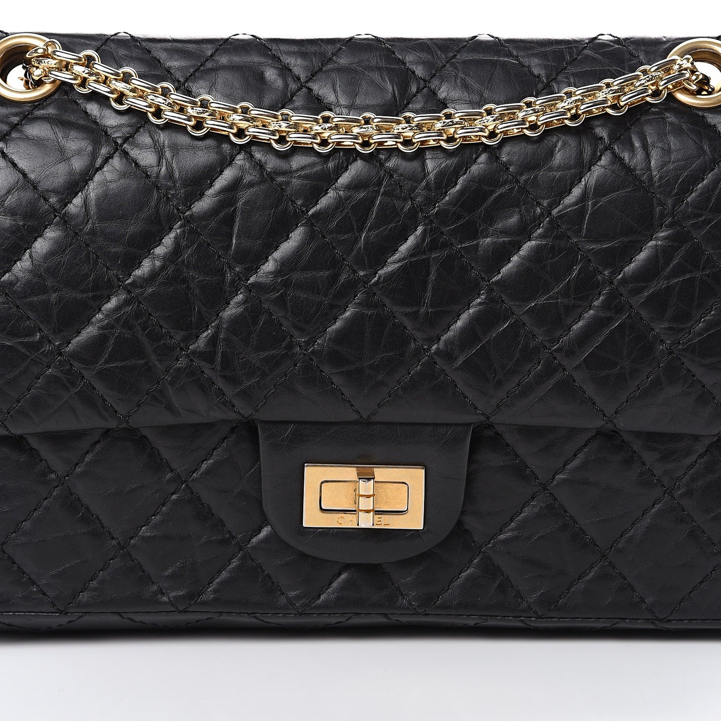 Aged Calfskin 50th Anniversary 2.55 Reissue 225 Flap Black