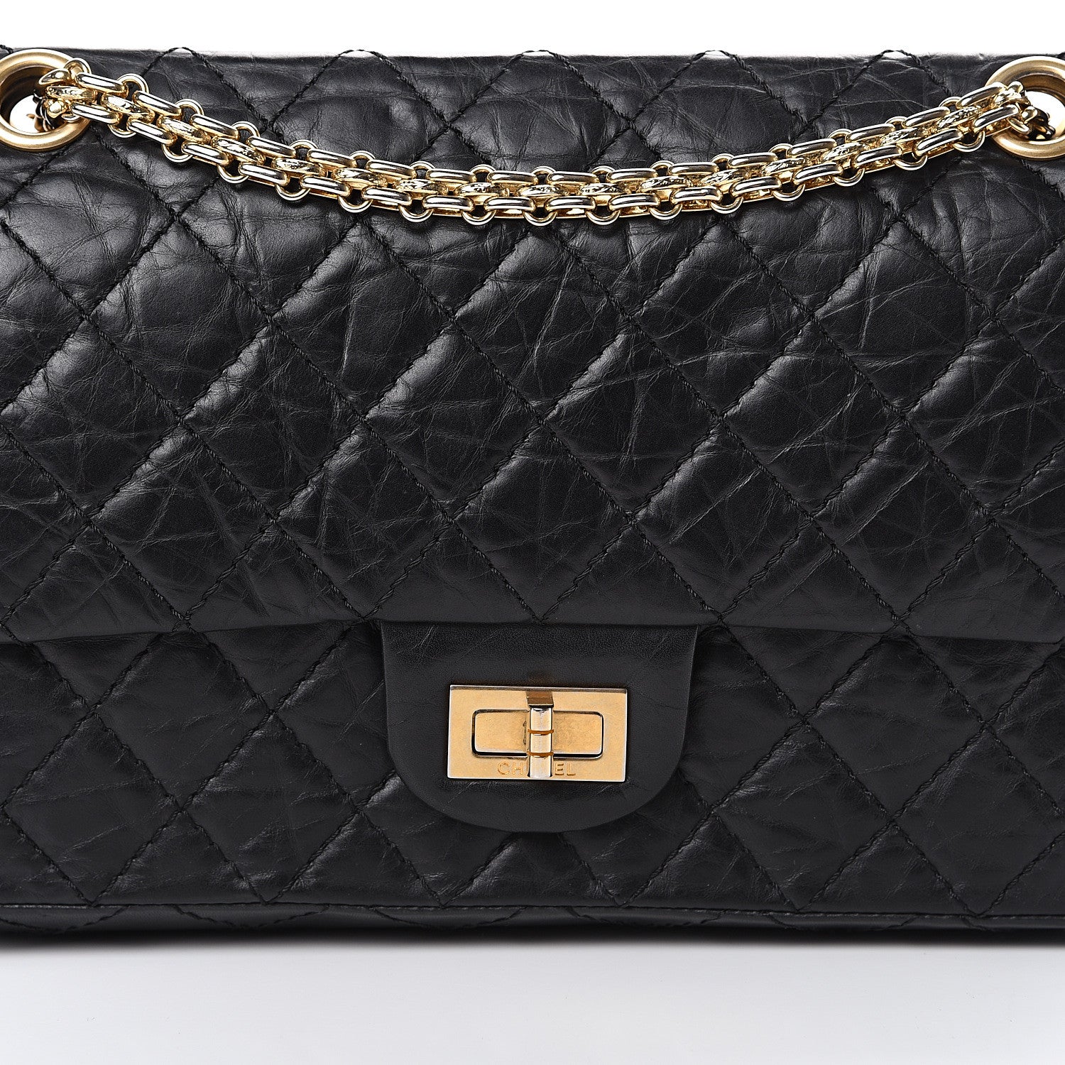Chanel Aged Calfskin 50th Anniversary 2.55 Reissue 225 Flap Black 7 of 11