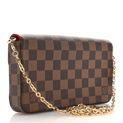 Louis Vuitton Damier Ebene Pochette Felicie Chain Wallet 4 of 11