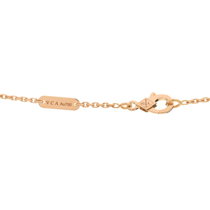 Van Cleef & Arpels 18K Rose Gold Diamond Black Onyx Vintage Alhambra Pendant Necklace 3 of 3