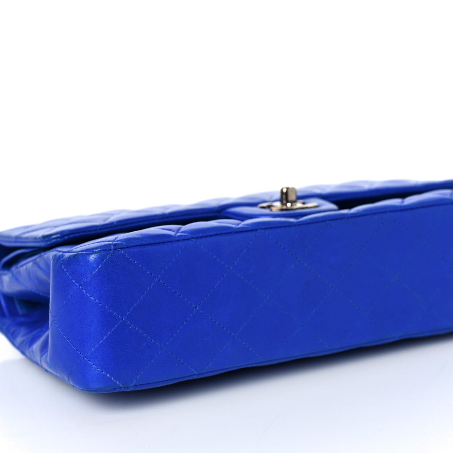 Chanel Lambskin Quilted Medium Double Flap Blue 8 of 9