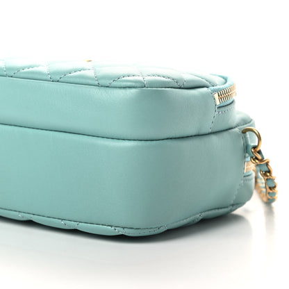 Chanel Calfskin Quilted Day Trips Camera Case Turquoise 11 of 11