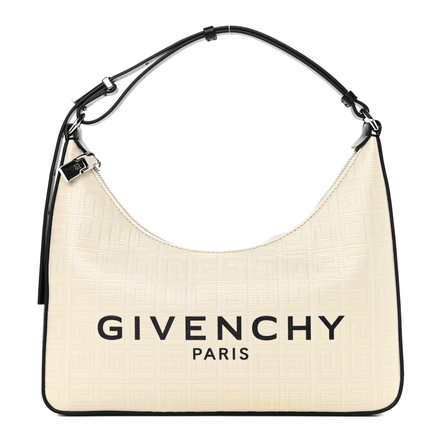 Coated Canvas Logo 4G Embossed Small Moon Cut Out Shoulder Bag Ivory