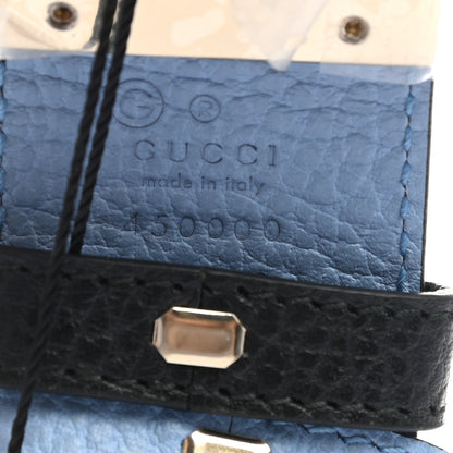 Gucci Dollar Calfskin 1973 Reversible Belt 95 38 Black Mineral Blue 5 of 5