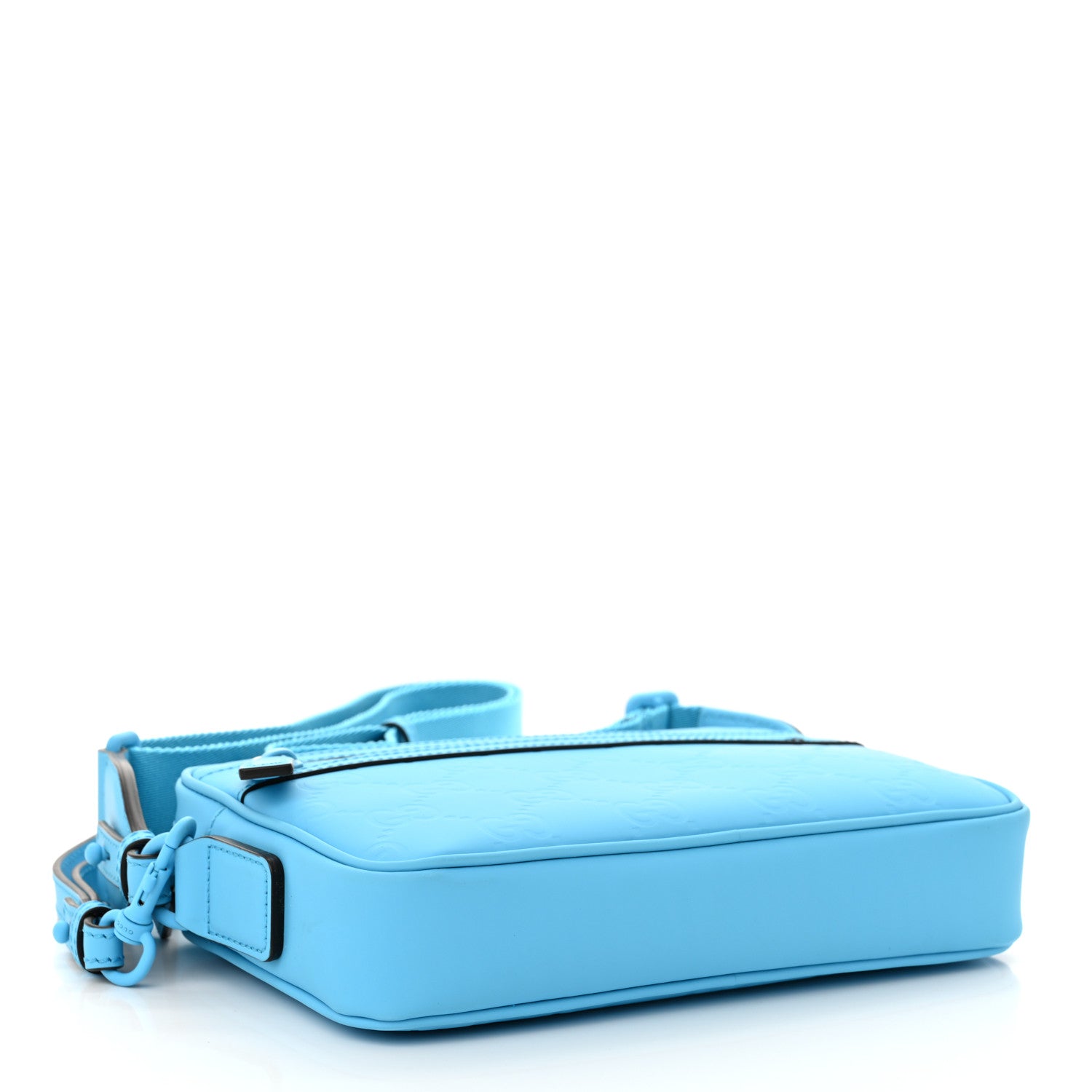 Gucci Rubber Effect Monogram GG Crossbody Bag Bright Blue 4 of 11