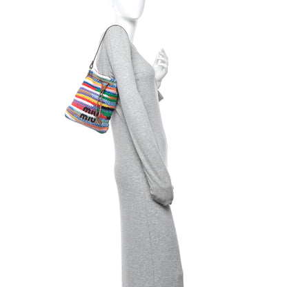 Miu Miu Fabric Crochet Drawstring Pouch Multicolor 2 of 11
