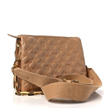 Louis Vuitton Lambskin Embossed Monogram Coussin PM Camel 3 of 6