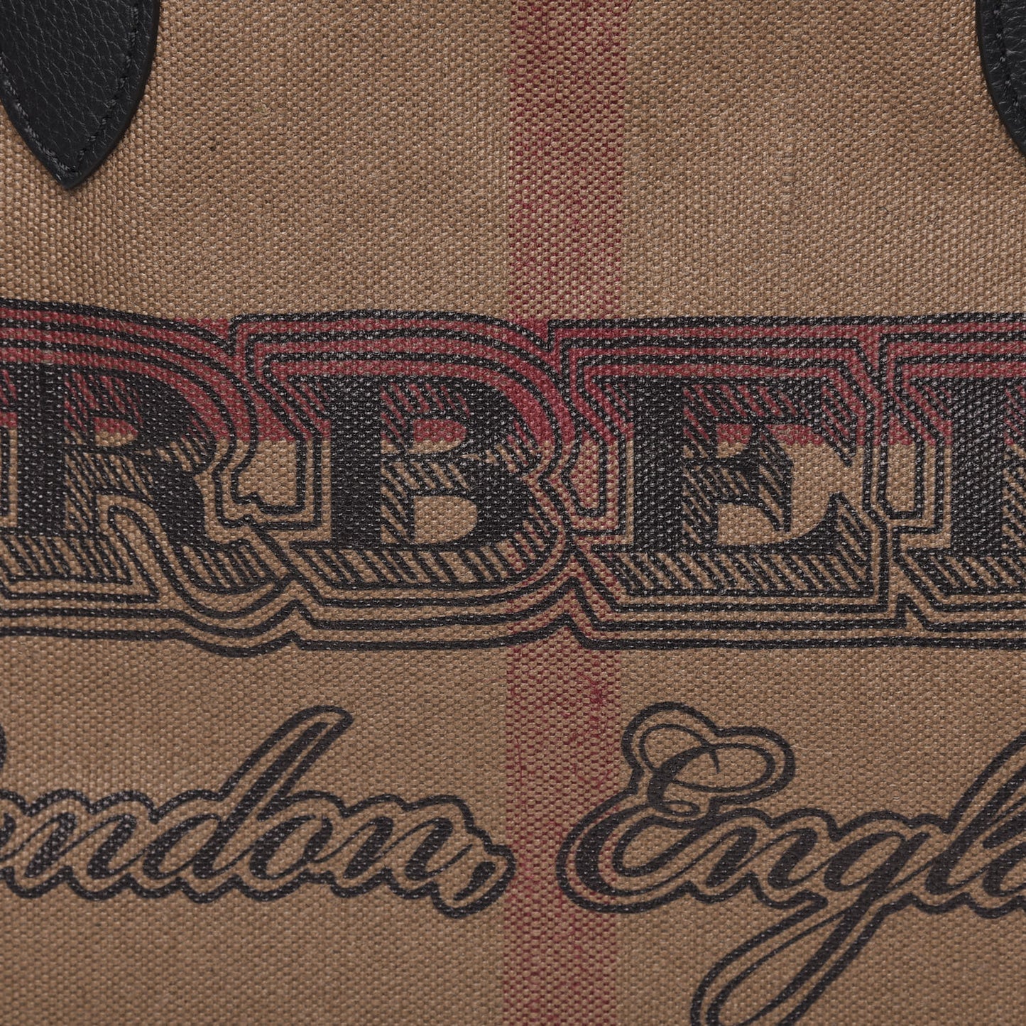 Coated Canvas Mega Check Medium Doodle Tote Black