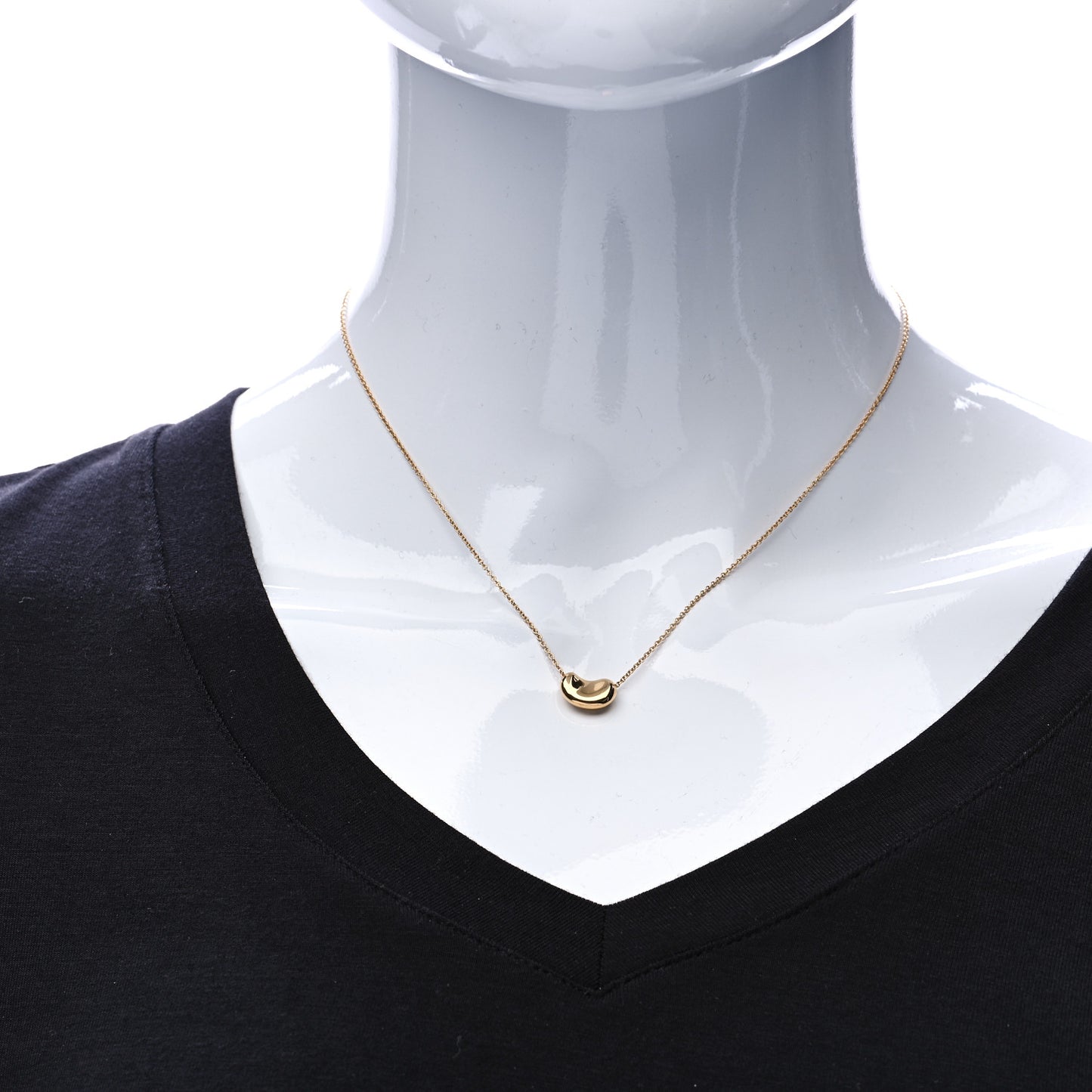 18K Yellow Gold 11mm Elsa Peretti Bean Pendant Necklace