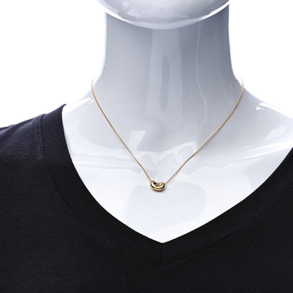 Tiffany 18K Yellow Gold 11mm Elsa Peretti Bean Pendant Necklace 2 of 6
