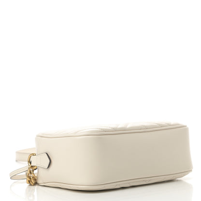 Gucci Calfskin Matelasse Small GG Marmont Chain Shoulder Bag White 4 of 12