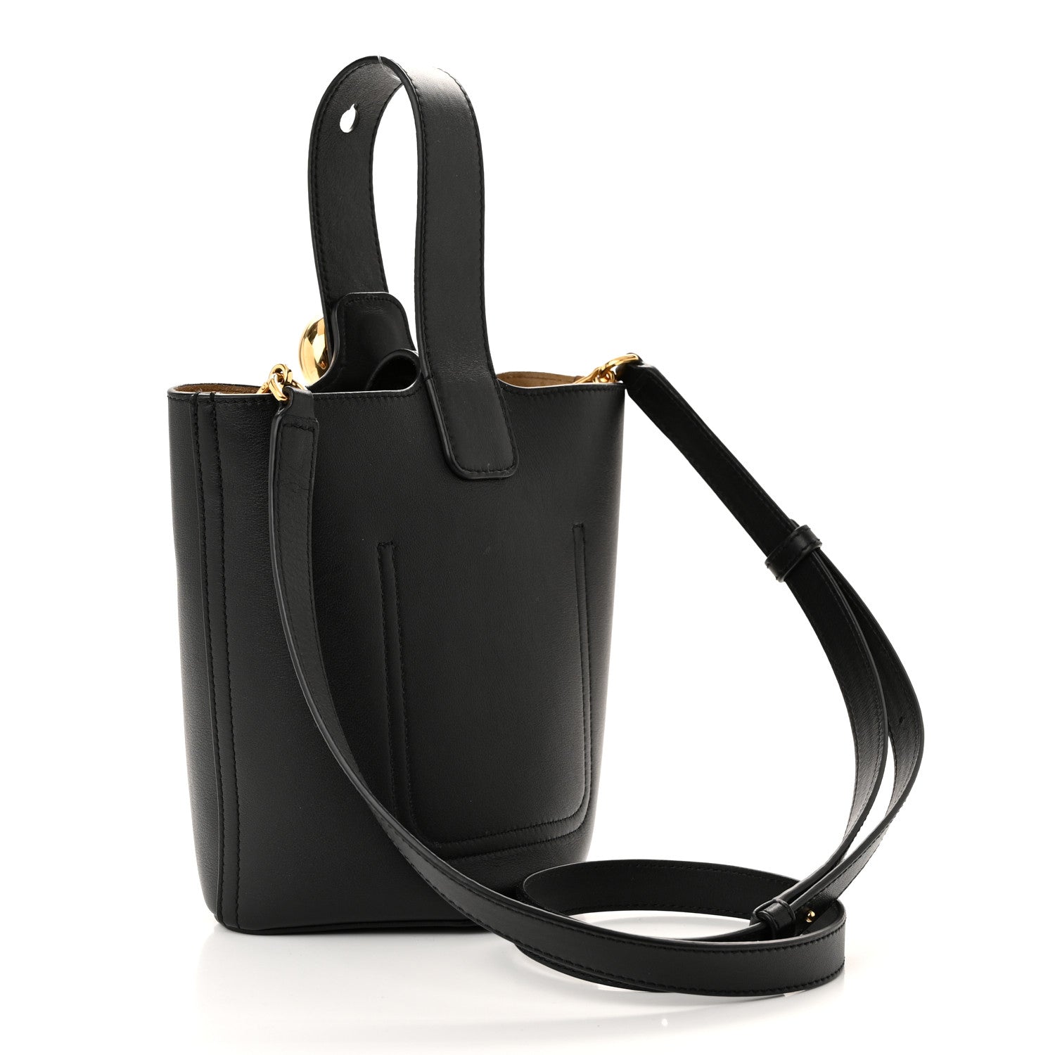 Loewe Soft Grained Calfskin Mini Pebble Bucket Bag Black 3 of 9