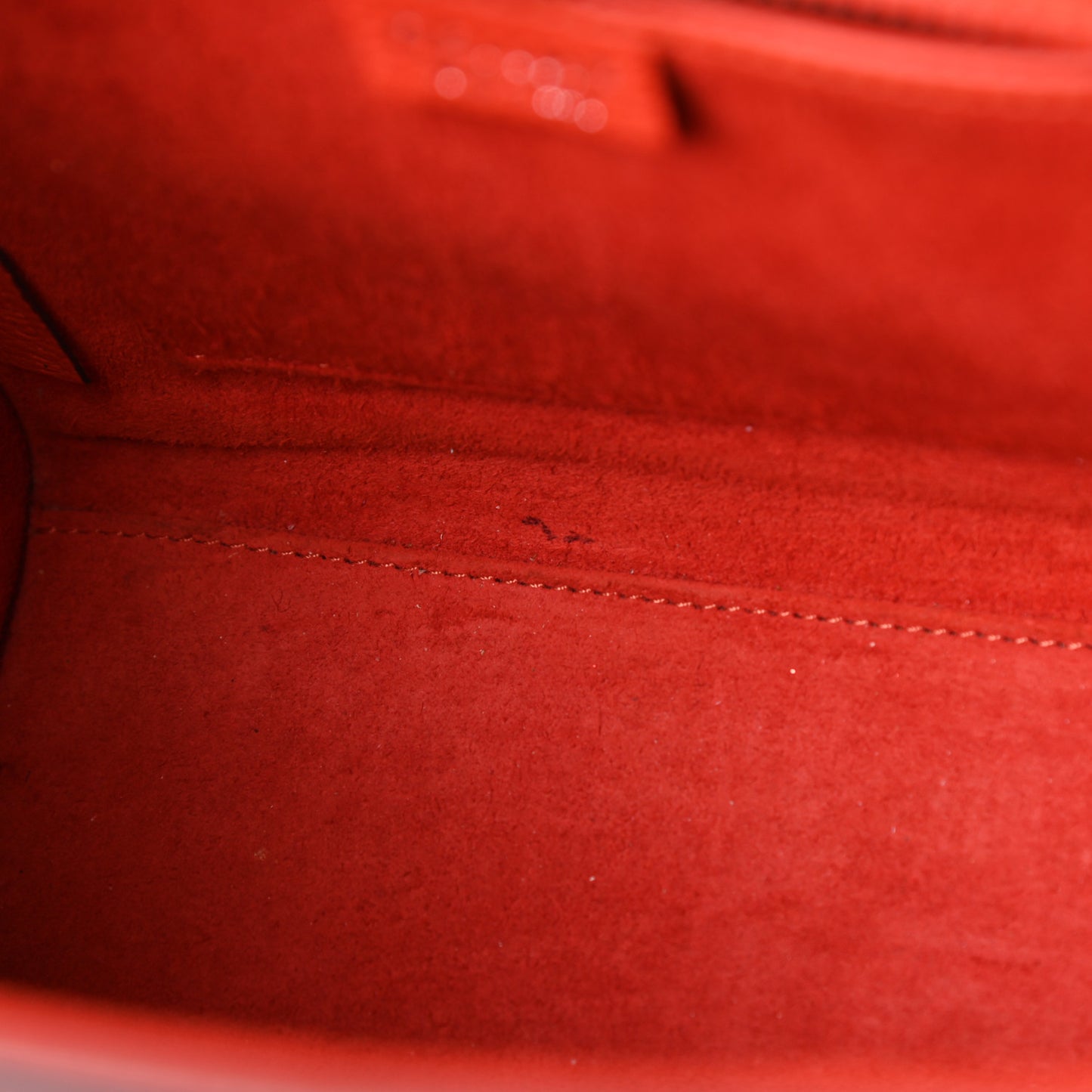 Drummed Calfskin Nano Luggage Vermillion