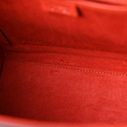 Celine Drummed Calfskin Nano Luggage Vermillion 6 of 10