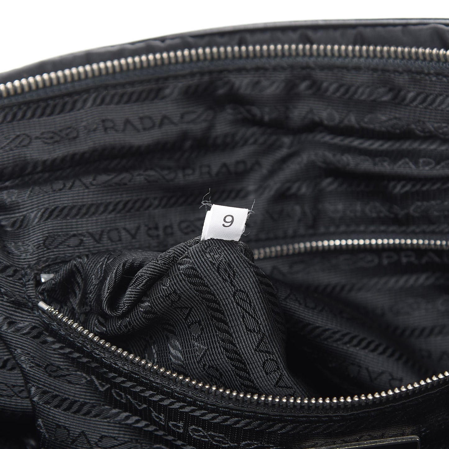 Tessuto Nylon Soft Calfskin Shoulder Bag Black