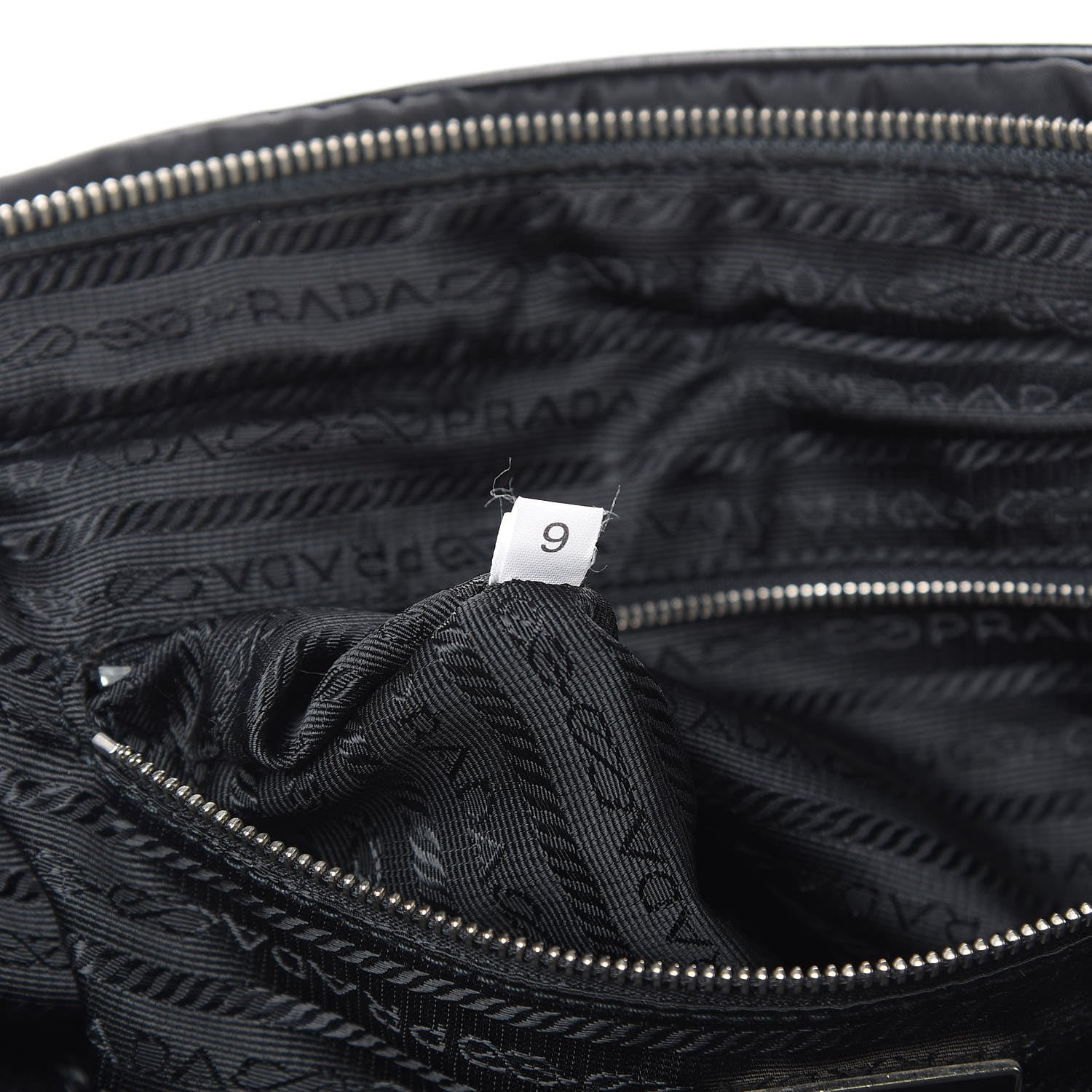 Prada Tessuto Nylon Soft Calfskin Shoulder Bag Black 6 of 15