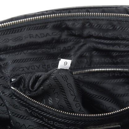 Prada Tessuto Nylon Soft Calfskin Shoulder Bag Black 6 of 15