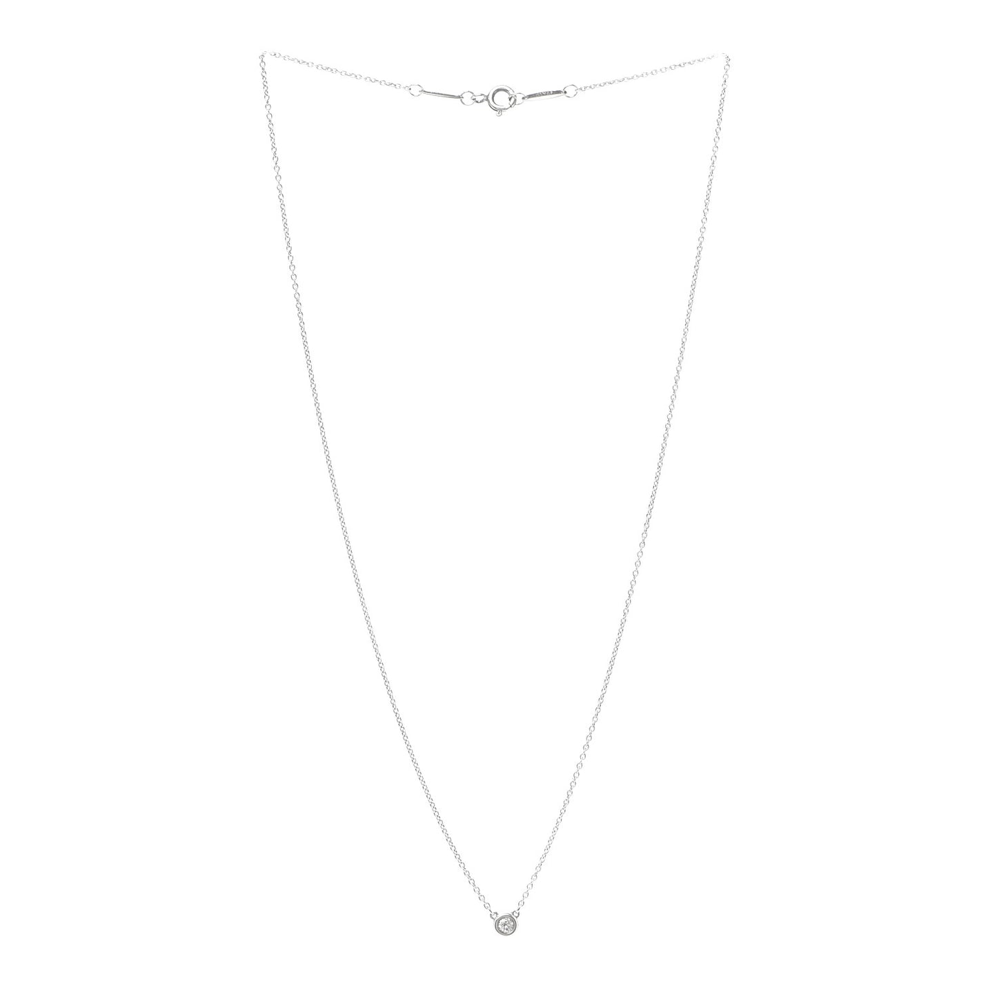 Sterling Silver Diamond .07ct Elsa Peretti Diamonds by the Yard Pendant Necklace