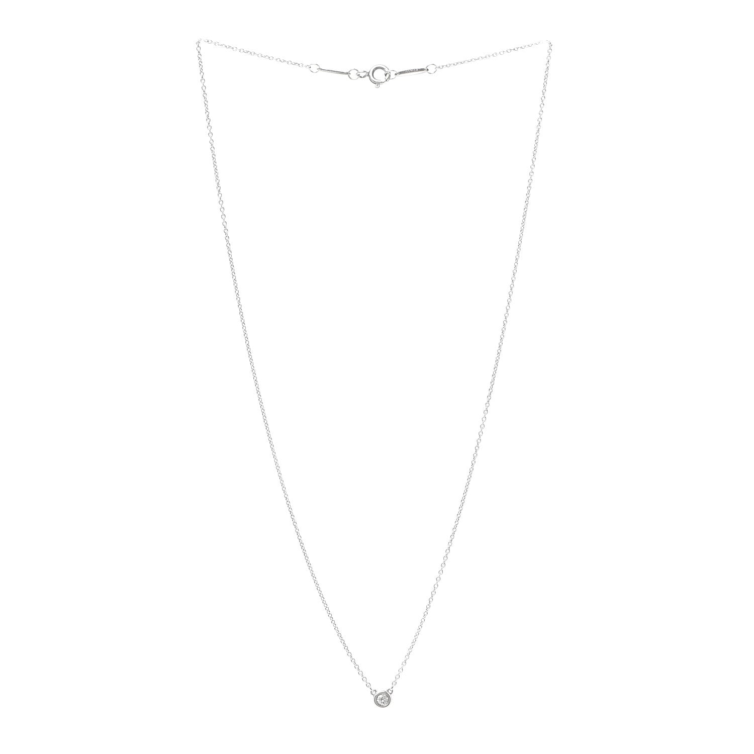 Tiffany Sterling Silver Diamond .07ct Elsa Peretti Diamonds by the Yard Pendant Necklace 3 of 6