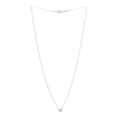 Tiffany Sterling Silver Diamond .07ct Elsa Peretti Diamonds by the Yard Pendant Necklace 3 of 6